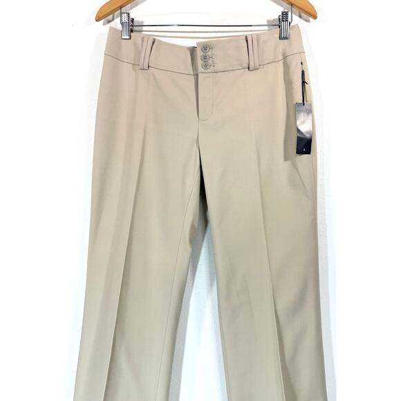 NWT Banana Republic Jackson Fit Wide Leg Pants Sz 4 Beige Stretch Work Trousers - Picture 3 of 11
